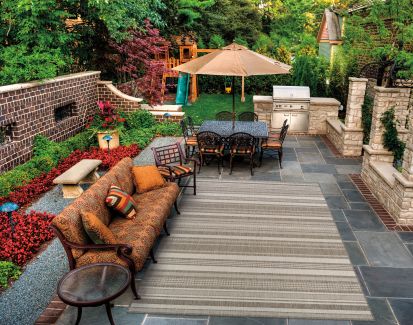 Couristan Recife Gazebo Stripe Champ/Taupe
