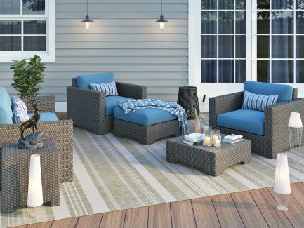 Couristan Recife Gazebo Stripe Sage Leaf/Ivory