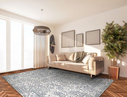 Couristan Marina Lillian Oyster/Slate Blue