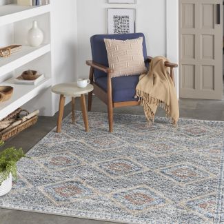 Nourison Home Quarry Blue/Ivory 3'9
