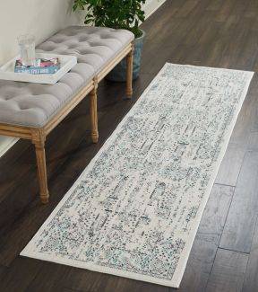 Nourison Home Silver Screen Ivory/Teal 2'2