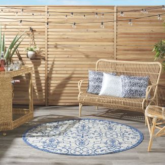 Nourison Home Country Side Ivory Blue 5'3