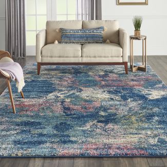 Nourison Home Fusion Blue Multi Colored 7'10