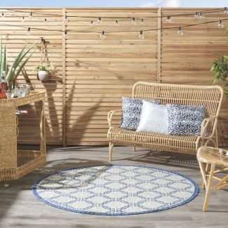 Nourison Home Country Side Ivory Blue 5'3