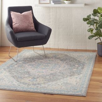 Nourison Home Tranquil Light Grey Multicolor 6' x 9'