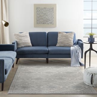 Nourison Home Quarry Grey/Ivory/Blue 5'3