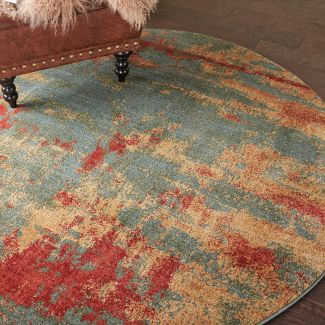 Nourison Home Somerset Teal/Multicolor 5'6