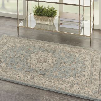 Nourison Home Living Treasures Aqua/Ivory 2'6