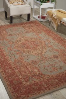 Nourison Home Heritage Hall Aqua 5'6