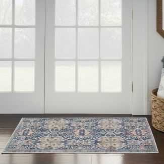 Nourison Home Ankara Global Navy Multicolor