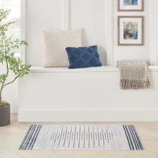 Nourison Home Astra Machine Washable Ivory Blue