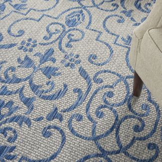 Nourison Home Country Side Ivory Blue 7’10” x Round