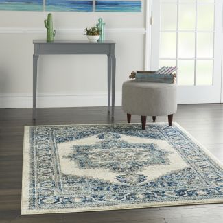 Nourison Home Persian Vintage Ivory Blue 5'3