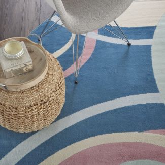 Nourison Home Grafix Blue Multi Colored 8' x Round