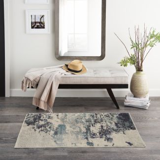 Nourison Home Celestial Ivory/Teal Blue