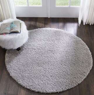 Nourison Home Malibu Shag Silver Grey 4' x Round