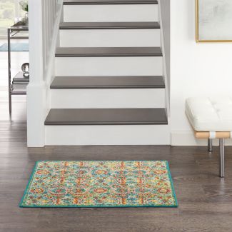 Nourison Home Allur Turquoise Multicolor 5'3