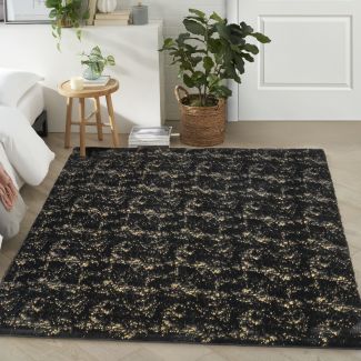 Nourison Home Cozy Shimmer Black Gold