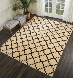 Nourison Home Grafix Cream/Black 7'10