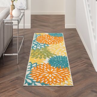 Nourison Home Aloha Turquoise Multicolor