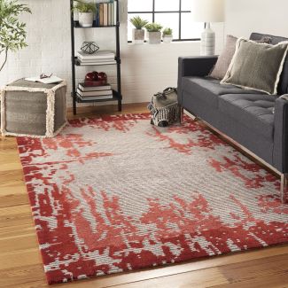 Nourison Home Symmetry Beige/Red 3'9