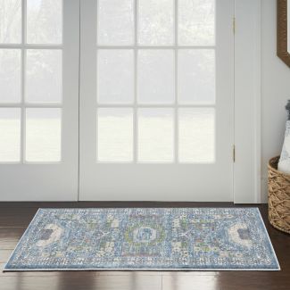 Nourison Home Ankara Global Ivory Light Blue
