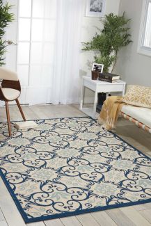 Nourison Home Caribbean Ivory/Navy 1'9