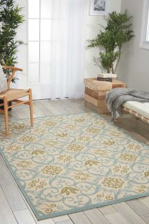 Nourison Home Caribbean Ivory/Blue 1'9