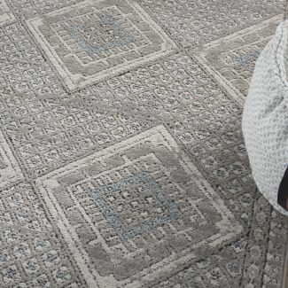 Nourison Home Quarry Grey/Ivory/Blue 3'9