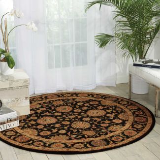 Nourison Home Living Treasures Black 7’10” x Round
