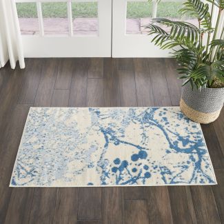 Nourison Home Jubilant Ivory Blue 2' x 4'