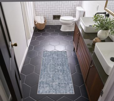 Nicole Curtis Machine Washable Series 1 Blue Grey