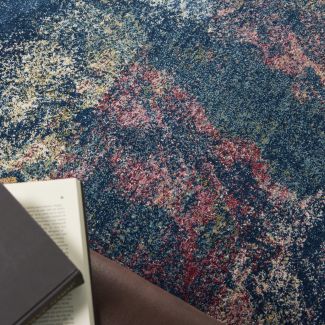 Nourison Home Fusion Blue Multi Colored 4' x 6'
