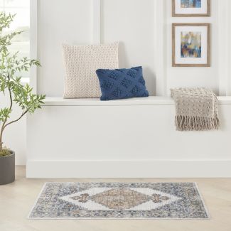 Nourison Home Astra Machine Washable Grey Gold