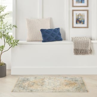 Nourison Home Astra Machine Washable Beige Blue