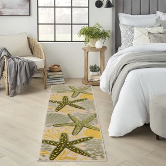 Nourison Home Aloha Green Yellow