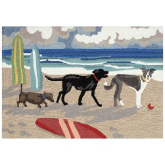 Liora Manne Frontporch Dog Beach Blue