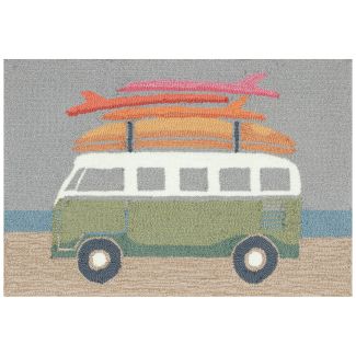 Liora Manne Frontporch Van Life Aqua