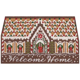 Liora Manne Natura Gingerbread House Welcome Chocolate 1'6