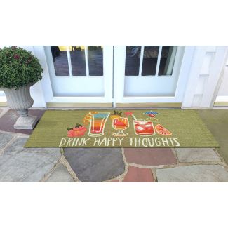 Liora Manne Frontporch Happy Drinks Green