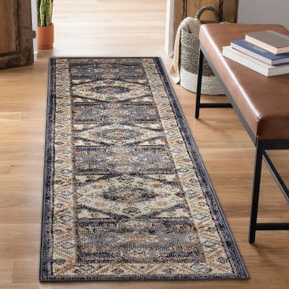 Liora Manne Ariana Floral Medallion Blue