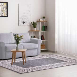 Liora Manne Malibu Etched Border Charcoal