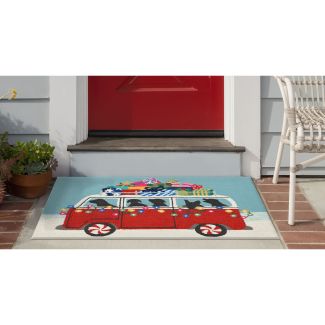 Liora Manne Frontporch Happy Howlidays Red