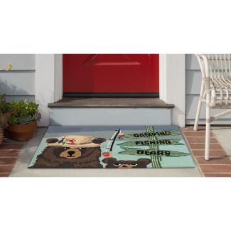 Liora Manne Frontporch Fishing Bears Green