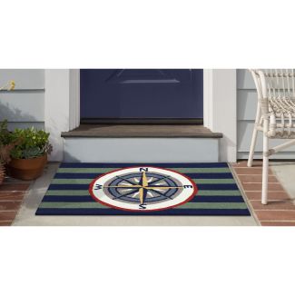 Liora Manne Frontporch Striped Compass Multi