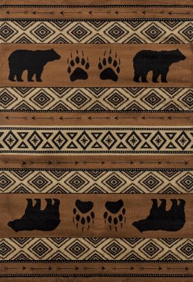United Weavers Woodside Bear Imprint Brown