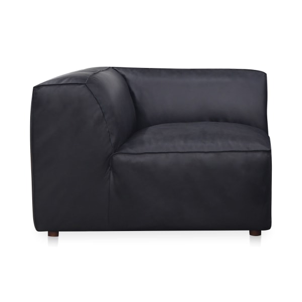 Form - Leather Corner Chair - Vantage Black