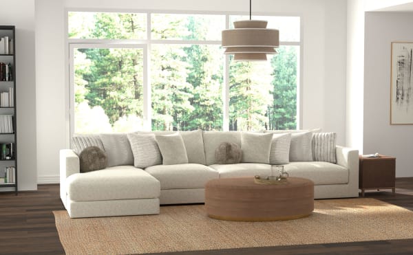 Ritzy - 4 Piece Modular Sectional (LSF Chaise) - Bone