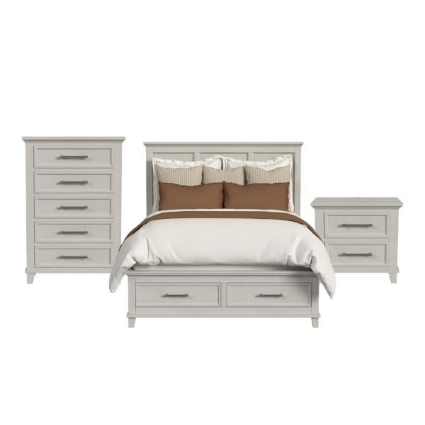 Canterbury - Queen Storage 3 Piece Bedroom Set - Ivory
