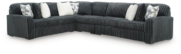 Midnight-Madness - 4-Piece Sectional With LAF / RAF Sofa And Armless chair - Gunmetal